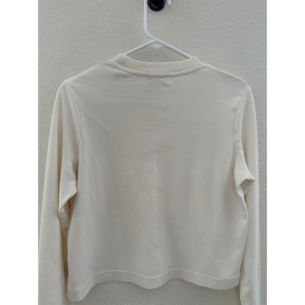 COS Off White Cream Heavyweight Cotton Long Sleeve Cropped Shirt Minimalist S - Picture 8 of 8